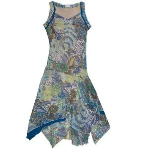 Amazing Vintage Mermaid Asymmetrical Maxi Dress premod